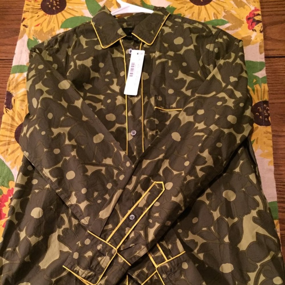 J Crew Floral Print Button-up Western Shirt Women's XXS